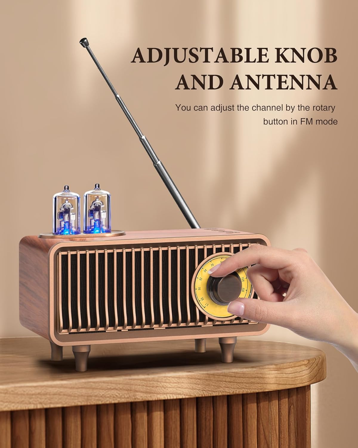COLSUR Retro Bluetooth Speaker, Vintage Radio, bass, Bluetooth 5.1 Wireless Connection, Suitable for Home Office, Outdoor Party, Portable Speaker, Suitable for iPhone, Android Speaker