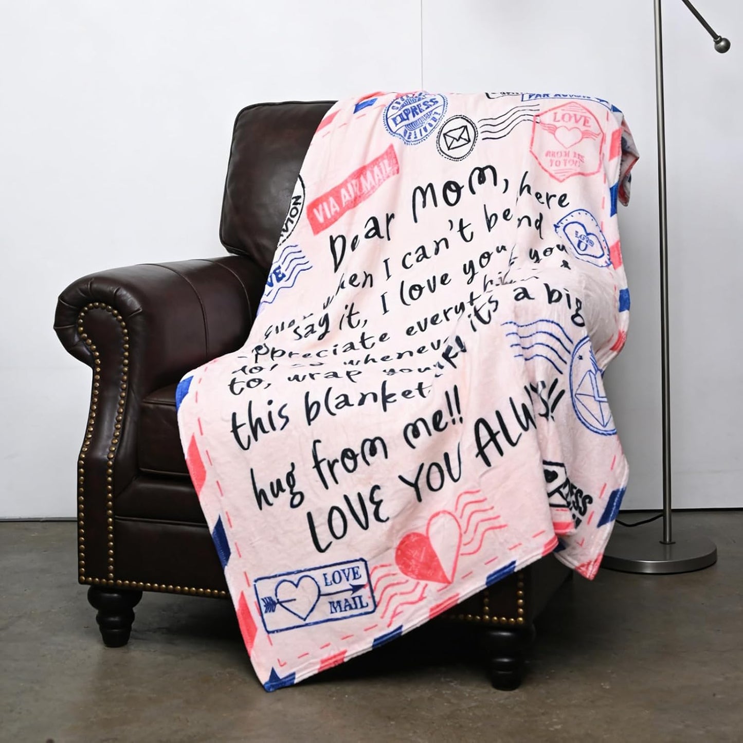 Anxingo 50x60 Inches Cozy Flannel Throw Blanket, Heartfelt Gift for mom Thanksgiving Christmas Birthday Gift, Soft Flannel in Ivory White, Ideal for Mom, Grandma, Wife on Any Special Occasion