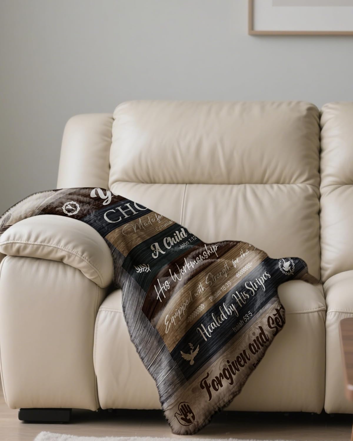 Christian Inspirational Blanket Gifts for Men: 60 x 50 inch Bible Verse Throw Blanket with Scripture, Religious Gifts for Pastor Man Father Boys, Prayer Comfort Blanket Gift for Birthday Christmas
