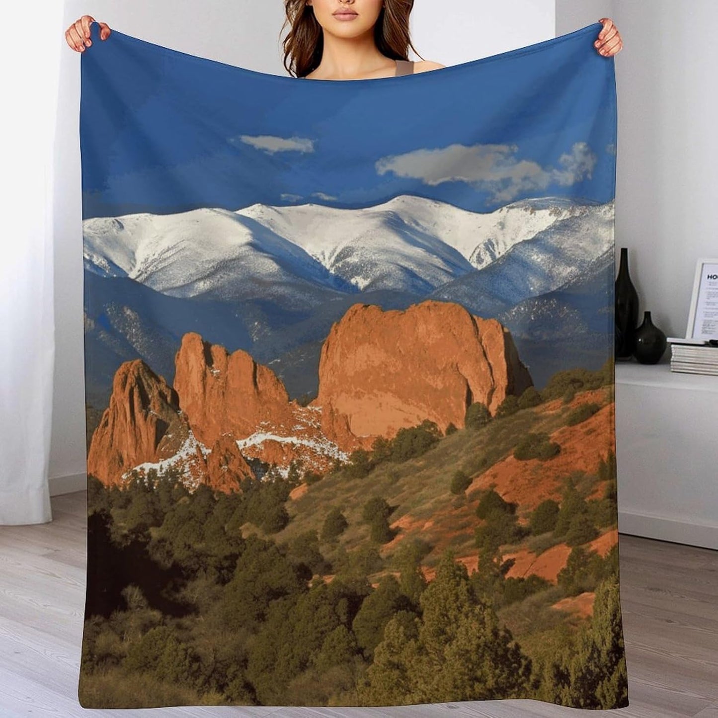 Pikes Peak Colorado Blanket Super Soft Lightweight Throw Blanket Cute Cozy Warm Bed Blanket Decorative Fuzzy Blanket All-Season Home Decor Gift for Sofa Couch Living Room 60"*80"（150 * 200cm）