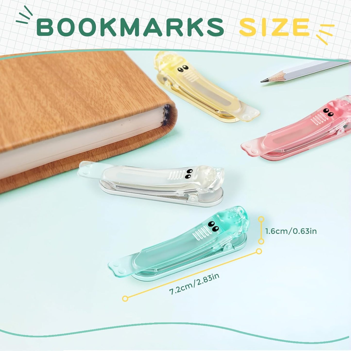 3pcs Automatic Bookmark Silicone, Bookmarks for Women, Book Marks for Reading Women, Cute Unique Book Markers for Reading, Reading Accessories Gifts for Book Lovers