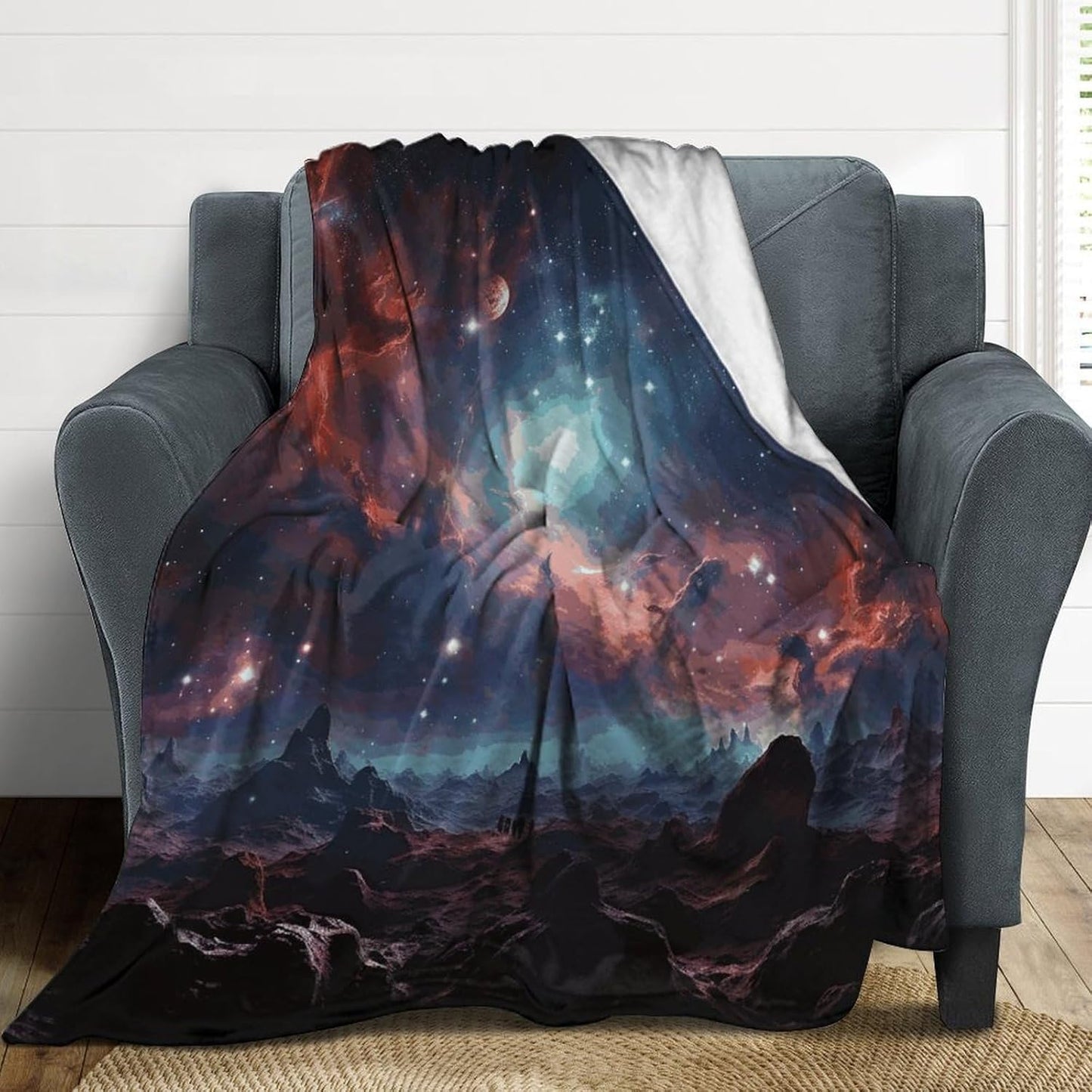 Space with Cluster Blanket Super Soft Lightweight Throw Blanket Cute Cozy Warm Bed Blanket Decorative Fuzzy Blanket All-Season Home Decor Gift for Sofa Couch Living Room 30"*40"（76 * 100cm）