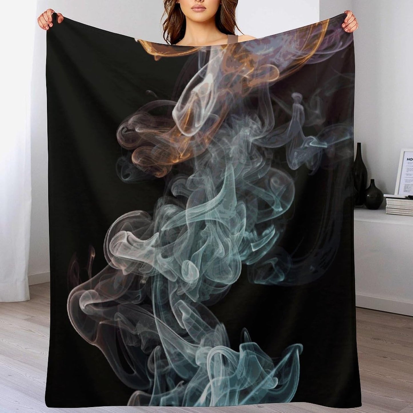 Psychedelic Smoke Blanket Super Soft Lightweight Throw Blanket Cute Cozy Warm Bed Blanket Decorative Fuzzy Blanket All-Season Home Decor Gift for Sofa Couch Living Room 40"*50" （100 * 130cm）