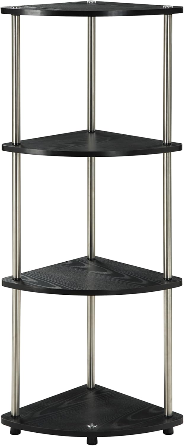 Convenience Concepts Designs2Go 4 Tier Corner Shelf, Black