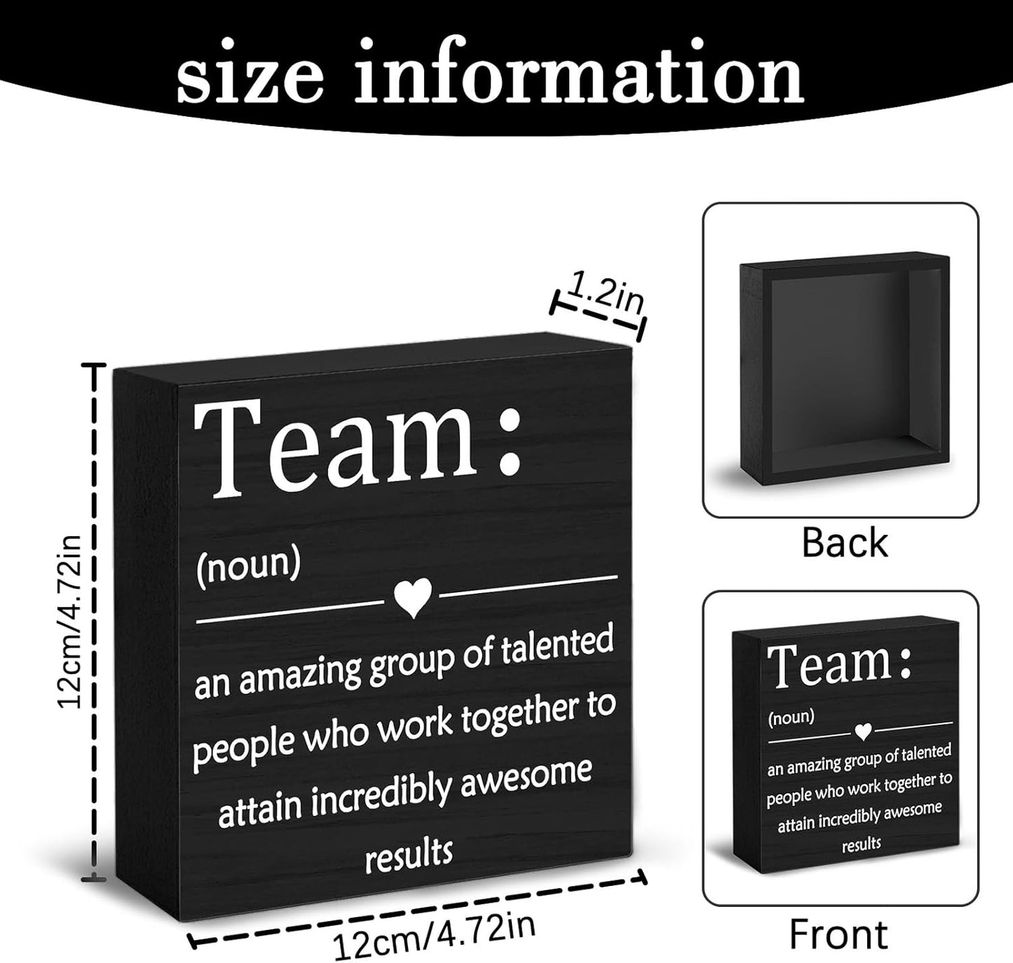 EoffIvan Office Cubicle Decorations Christmas Gifts For Coworkers Boss Women Men Inspirational Wall Art Gift For Team Members At Work Best Team Ever Gifts For Women Wooden Box Sign Table Decoration