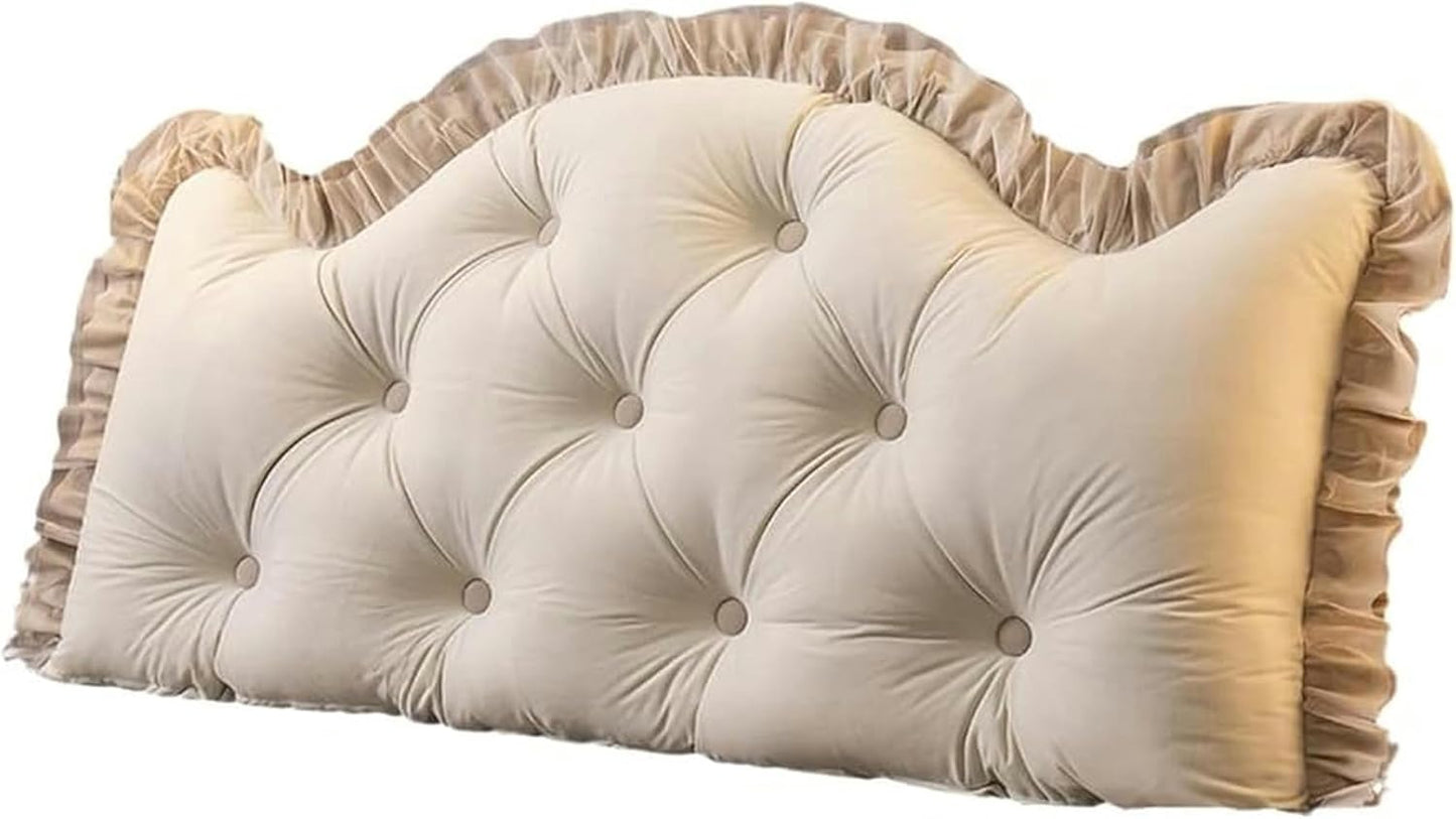 Bedside Cushion Bedside Reading Pillow Headboard Backrest Cushion Upholstered Support Pad Soft Breathable Bed Head daybed Headboard Bedside Cushion (Color : Beige, Size : 70X180cm)-1