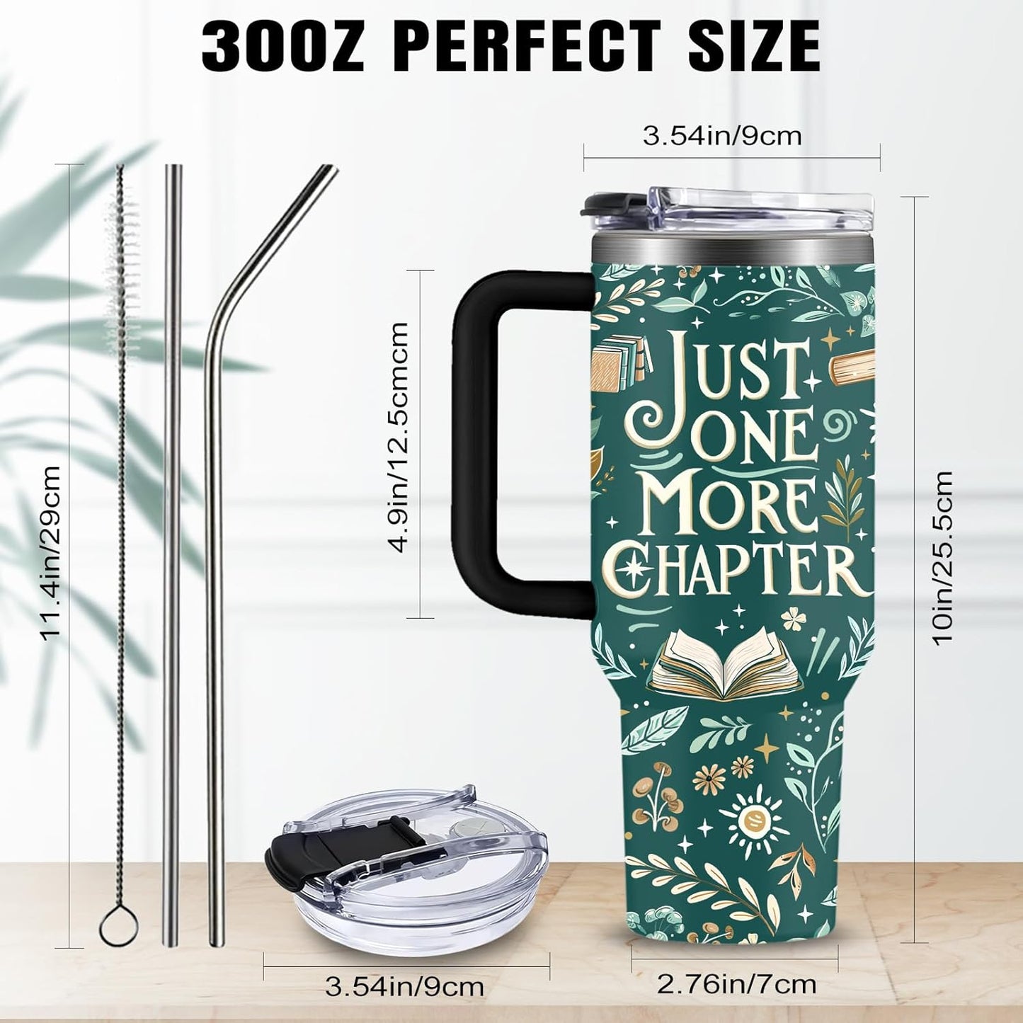 Reading Tumbler For Women, 30 Oz Reading Stainless Steel Vacuum Tumbler, Birthday Christmas Graduation Gifts For Women Mom Sister Best Friends, Green Travel Coffee Insulated Cup