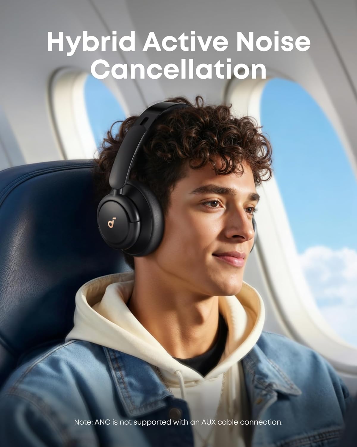 Soundcore Q30 by Anker, Hybrid Active Noise Cancelling Headphones, Multiple Modes, Hi-Res Audio, Custom EQ via App, 50H Playtime, Comfortable Fit, Bluetooth, Multipoint Connection