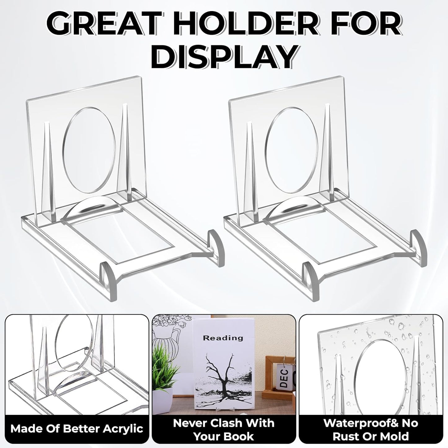 24pcs Acrylic Book Stands for Display Adjustable Book Display Stand Clear Acrylic Handbag Stand Holder for Wallet Purse Bag Small Easel Jewelry Displays Organizer for Party Wedding Home Decor Birthday