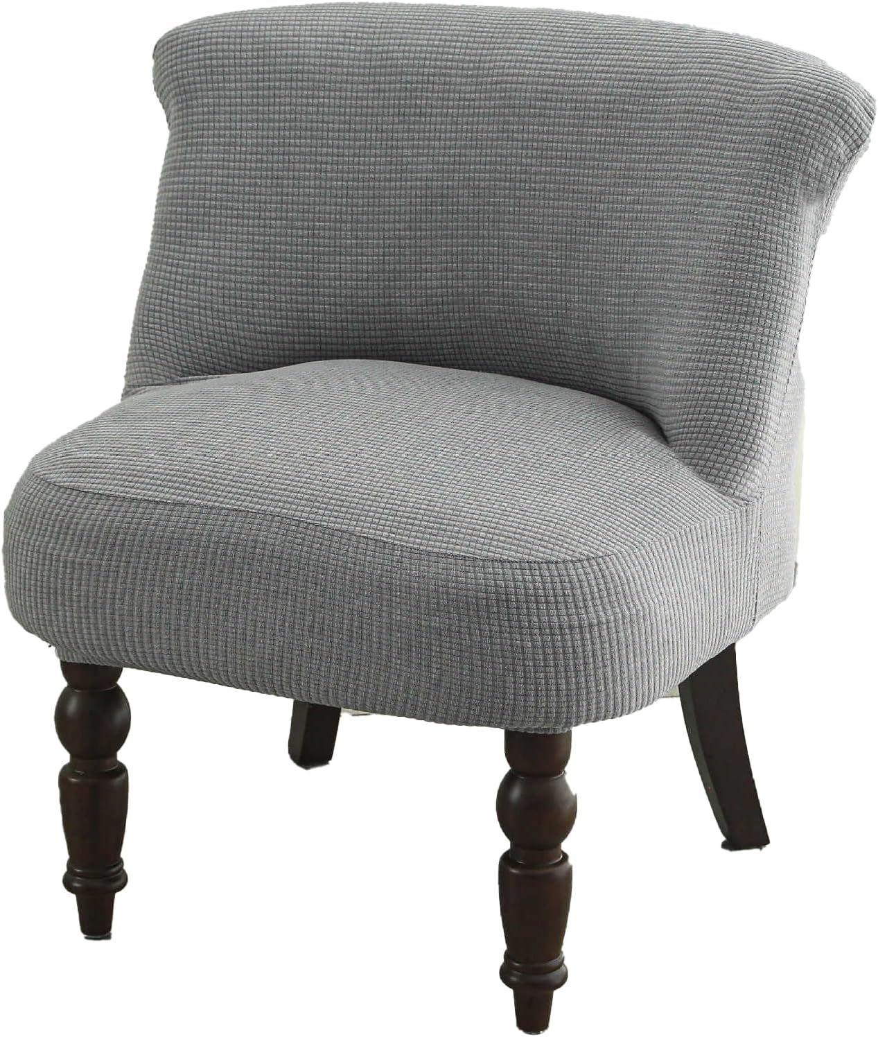 Armless Accent Chairs Cover Single Sofa Chair slipcover for Living Room,Comfy Tufted Bedroom Chairs for Reading,Dining,Office Reception sofacover (Light Gray, S)