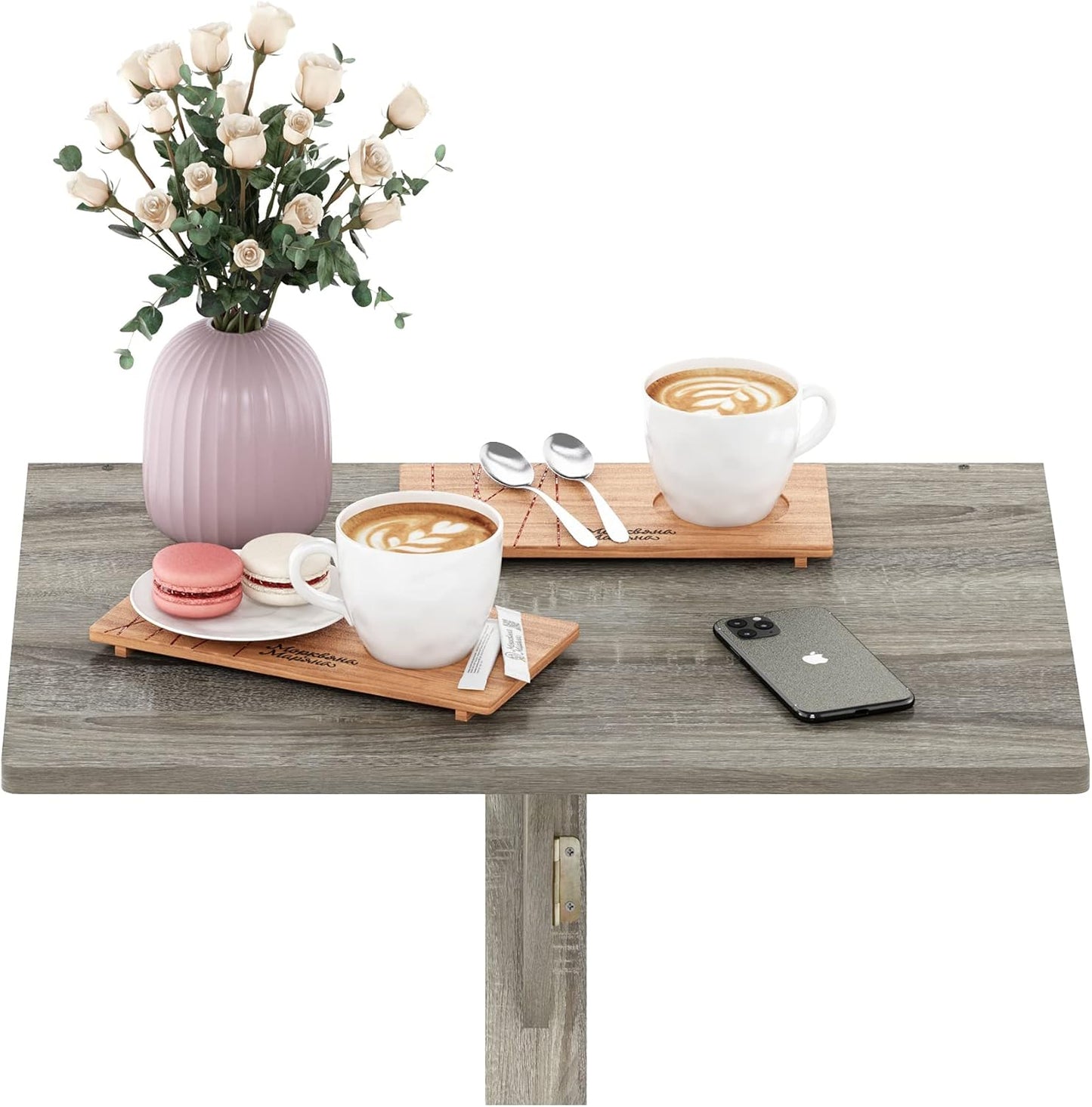 Furinno Hermite Wall Mounting Folding Table, French Oak