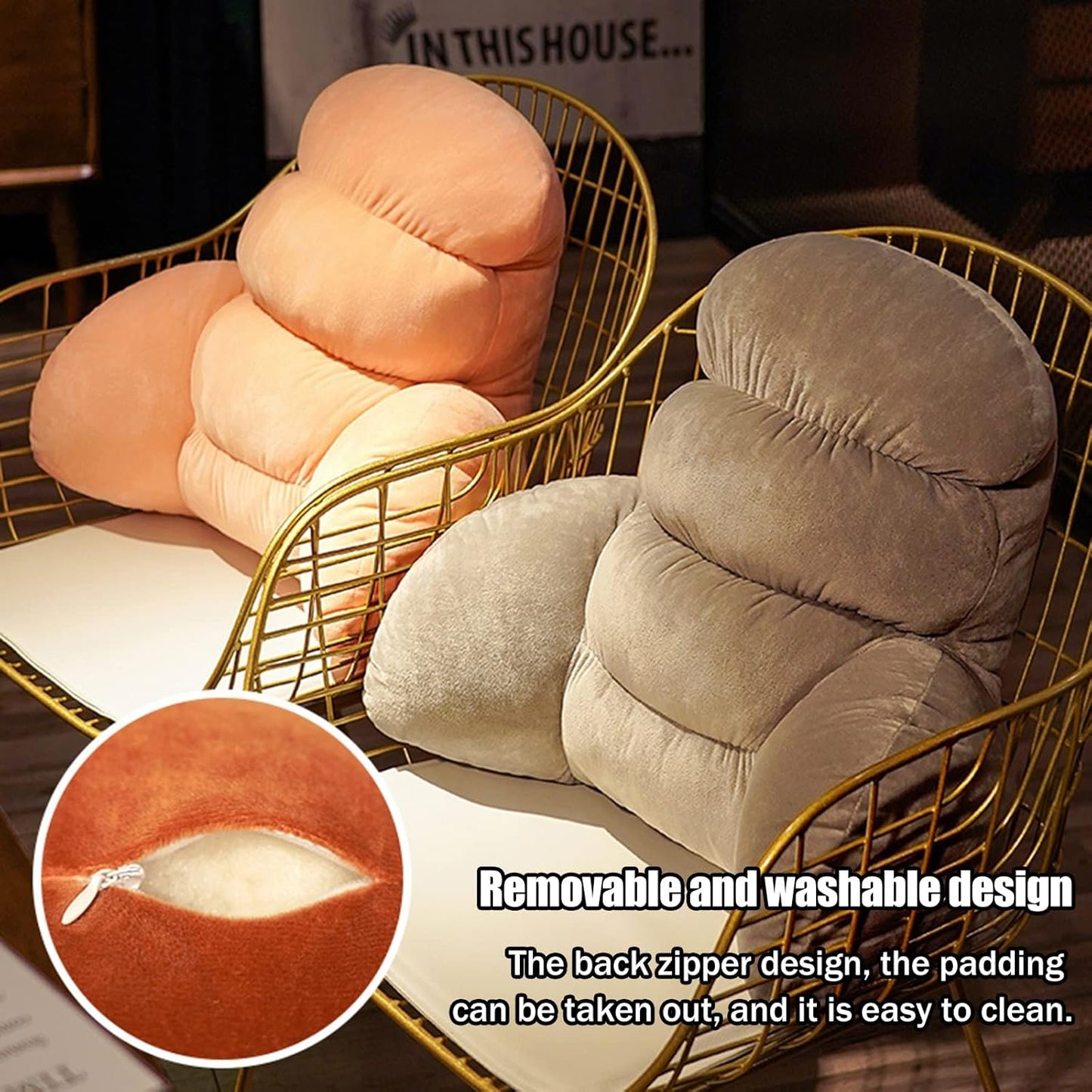 Reading Pillow with Arm,with Blanket and Without Blanket,Back Lumbar Support Cushion for Sitting Up, Wedge Backrest Removable Cover in Bed/Couch (Color : Orange-A, Size : Without Blanket)