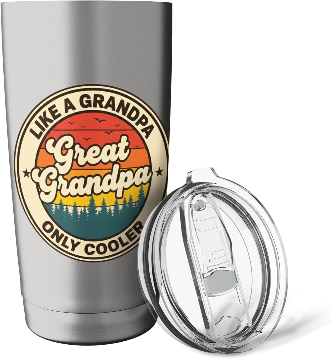 Like A Grandpa Only Cooler Great Grandpa Retro Vintage Grand Stainless Steel Insulated Tumbler