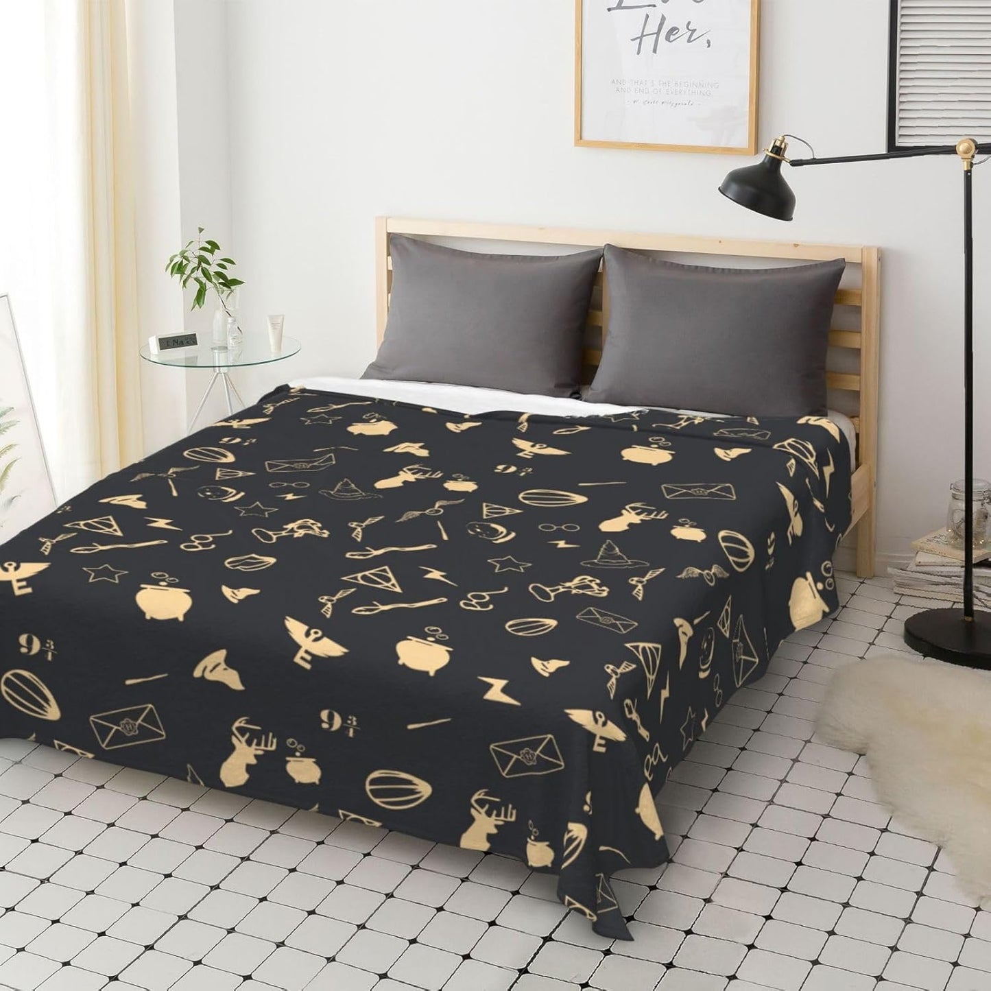 Flannel Throw Blanket 60"x50" for Couch and Bed, Soft Cozy Lightweight Blanket for All Season Use, Warm Sofa Blanket for Living Room Naps