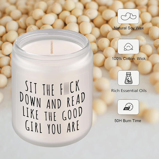 Book Gifts, Library Decor, Scented Candle - Mothers Day, Birthday, Reading Gifts for Women, Book Lover, Good Girl, College Students