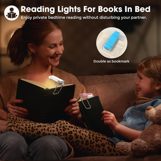 12 Pack Reading Light,Rechargeable Book Light for Reading in Bed,Clip-On Book Lights with 3 Color Temperature,Bulk Gifts for Book Lovers Kids Adults（Red）
