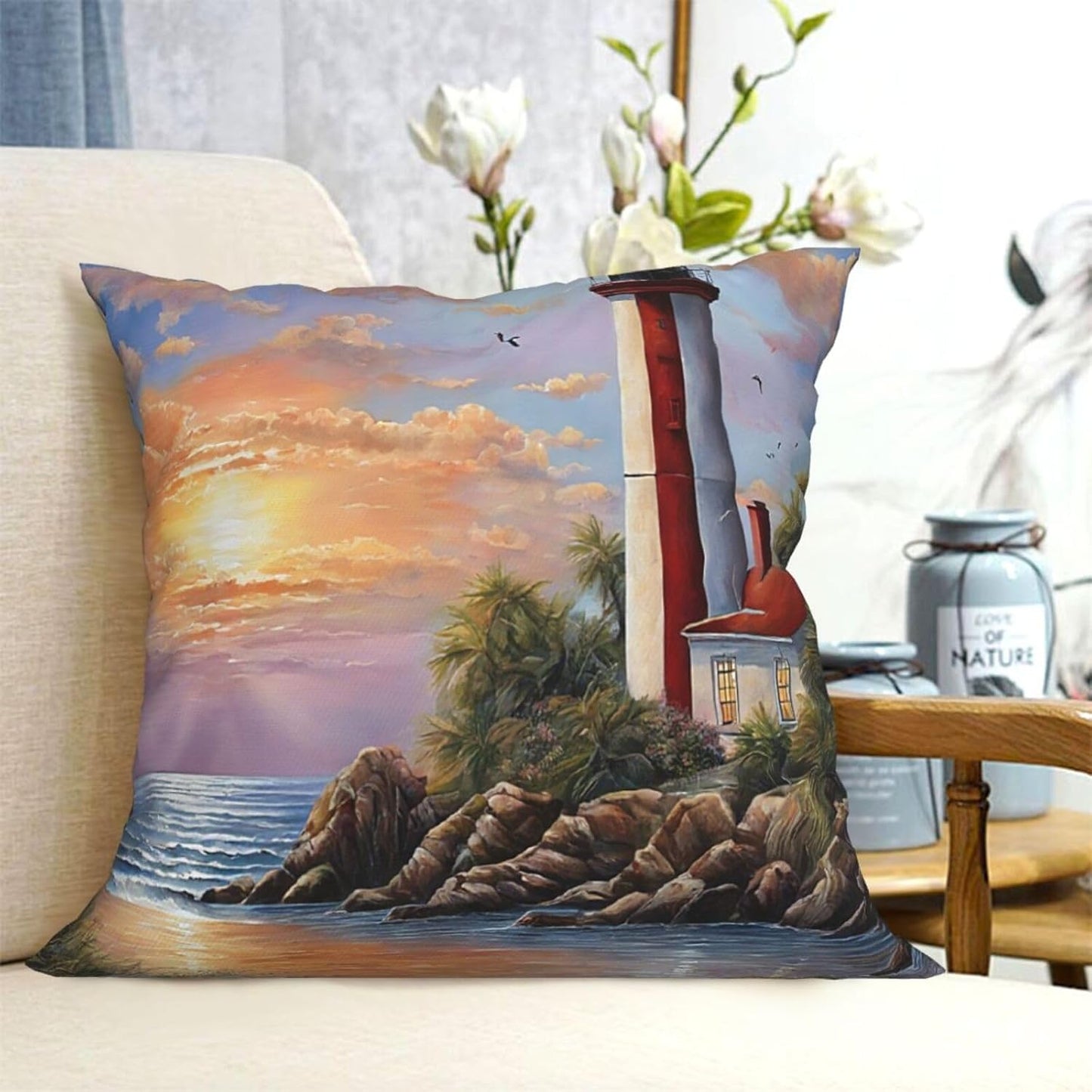All-Season Square Pillow Covers 18"X18", Diamond Painting, Decorative Throw Pillow Covers for Sofa Bed Couch, Hidden Zipper Cushion Cover, Square Lumbar & Accent Pillowcases for Home Decor