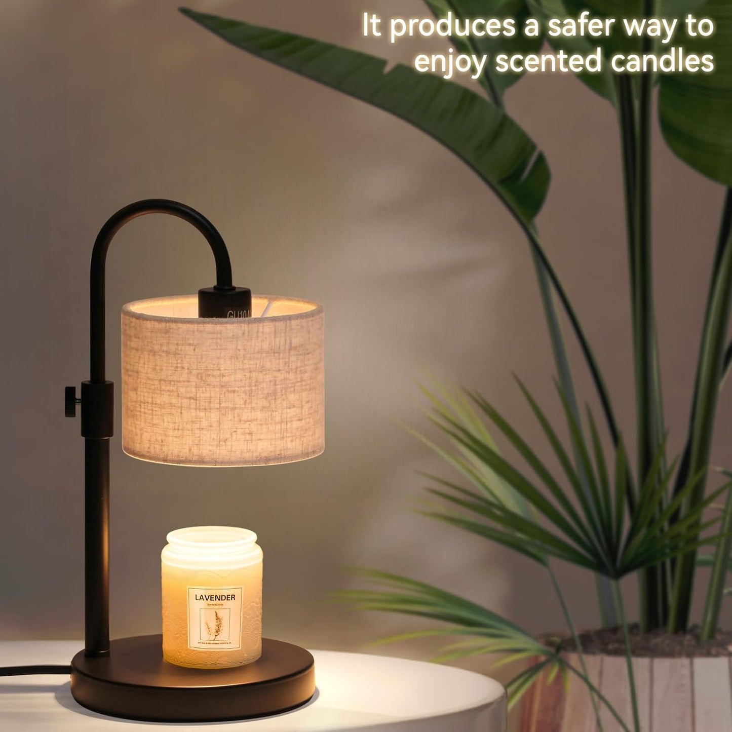 Candle Warmer Lamp with Timer, Dimmable Candle Wax Warmer Candle Lamp Warmer with 2 Bulbs, House Warming Gifts Birthday Gifts for Women Bedroom Home Decor (Linen-Upgraded)