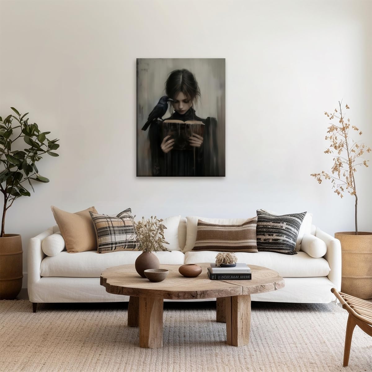 Dark Academia Wall Art Vintage Victorian Woman Reading Book Painting Gothic Academia Wall Decor Dark Moody Girl Canvas Art Poster for Bedroom Living Room Dorm Library Corner 12x16inch Unframed