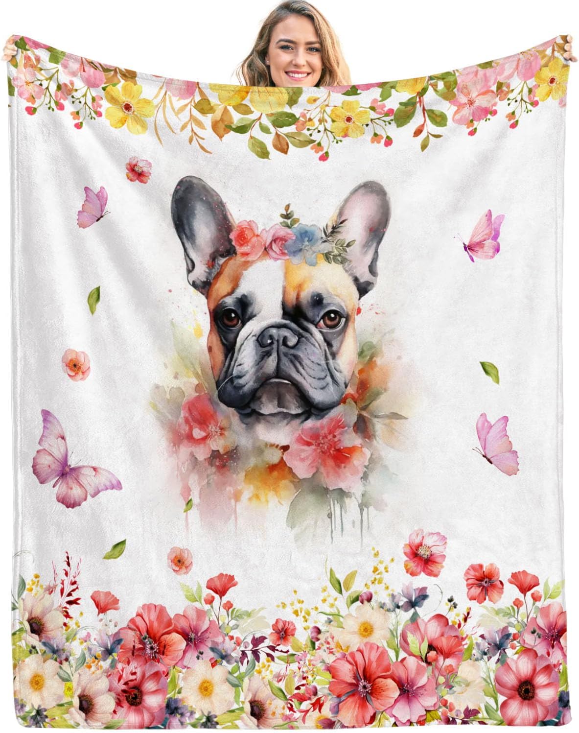 French Bulldog Blanket for Dog Lovers,Super Soft Throw Blanket for Girl Gift Ideas (French Bulldog, 50 * 60in)