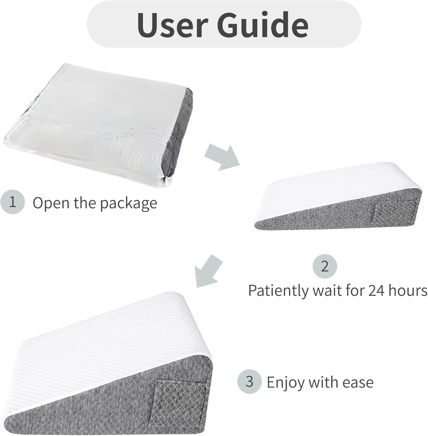 2PCS Wedge Pillow Set for After Surgery, Adjustable Bed Wedge Pillow Headboard with Memory Foam Neck Cushion – for Ac