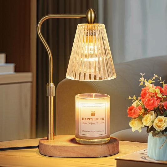 Candle Warmer Lamp, with Timer and Dimmer, Adjustable Height, Mother' s Day Gifts for Mom, Birthday Gifts for Women, House Warming Gifts Room Decor, Wax Warmer for Jar Candles(Amber)