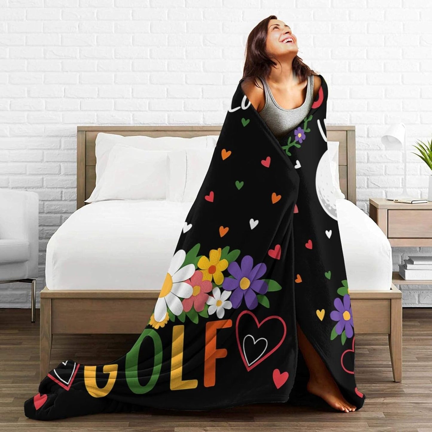 Golf Fleece Blanket Sports Golfing Throw Blankets for Girls Women Golfers Super Soft Warm Flannel Throws Gifts for Kids Adults Cozy Fuzzy Plush Stuffed Couch Bed Bedding Decor 50"X40"