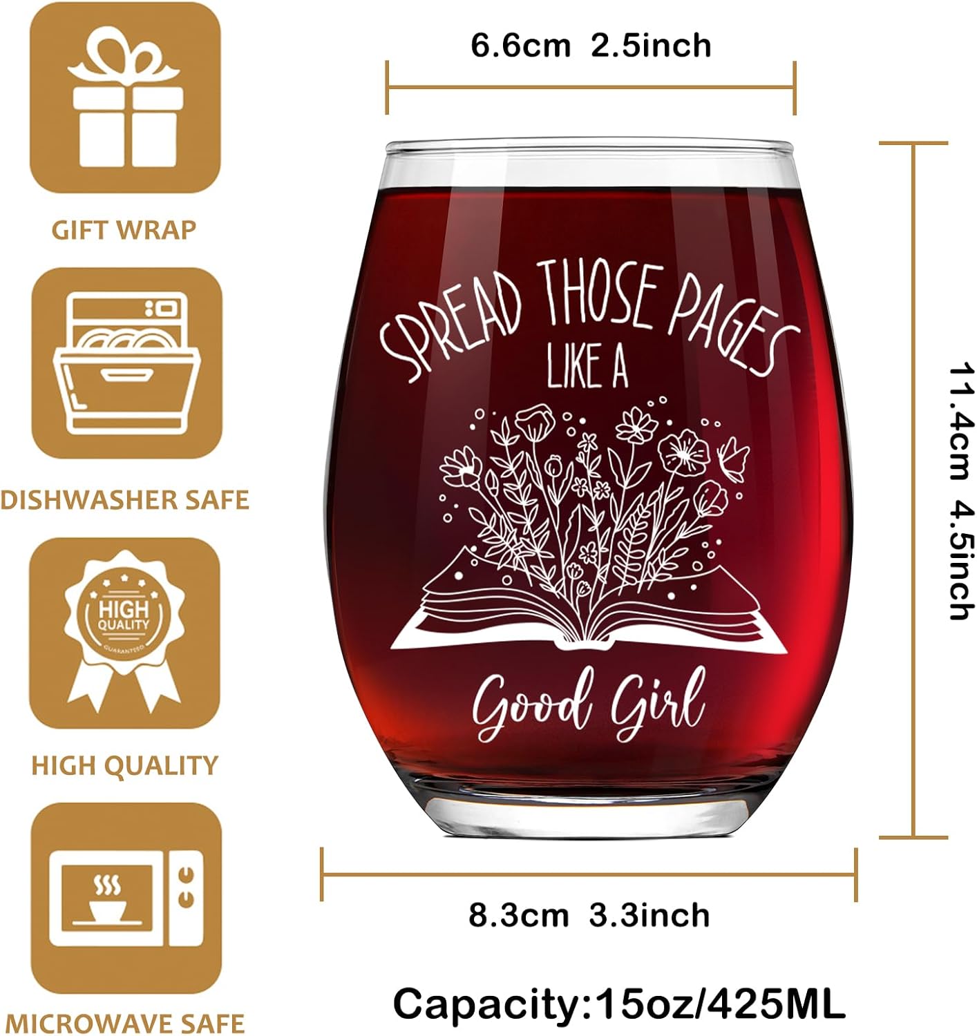 Spread Those Pages Wine Glass Gifts for Women Who Love Spicy Books, Book Lovers wine Glasses Gift for Female Readers, Funny Dark Romance Reading glass for Reading Day Christmas-49