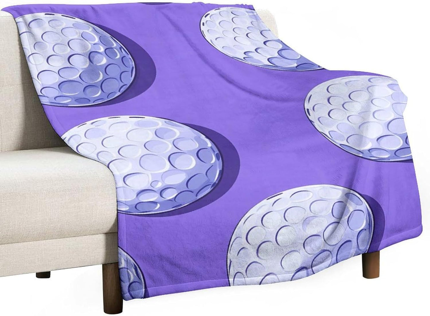 Golf Ball Throw Blanket for Couch Bed Plush Cozy Fuzzy Flannel Blanket for All Season 66"x90"