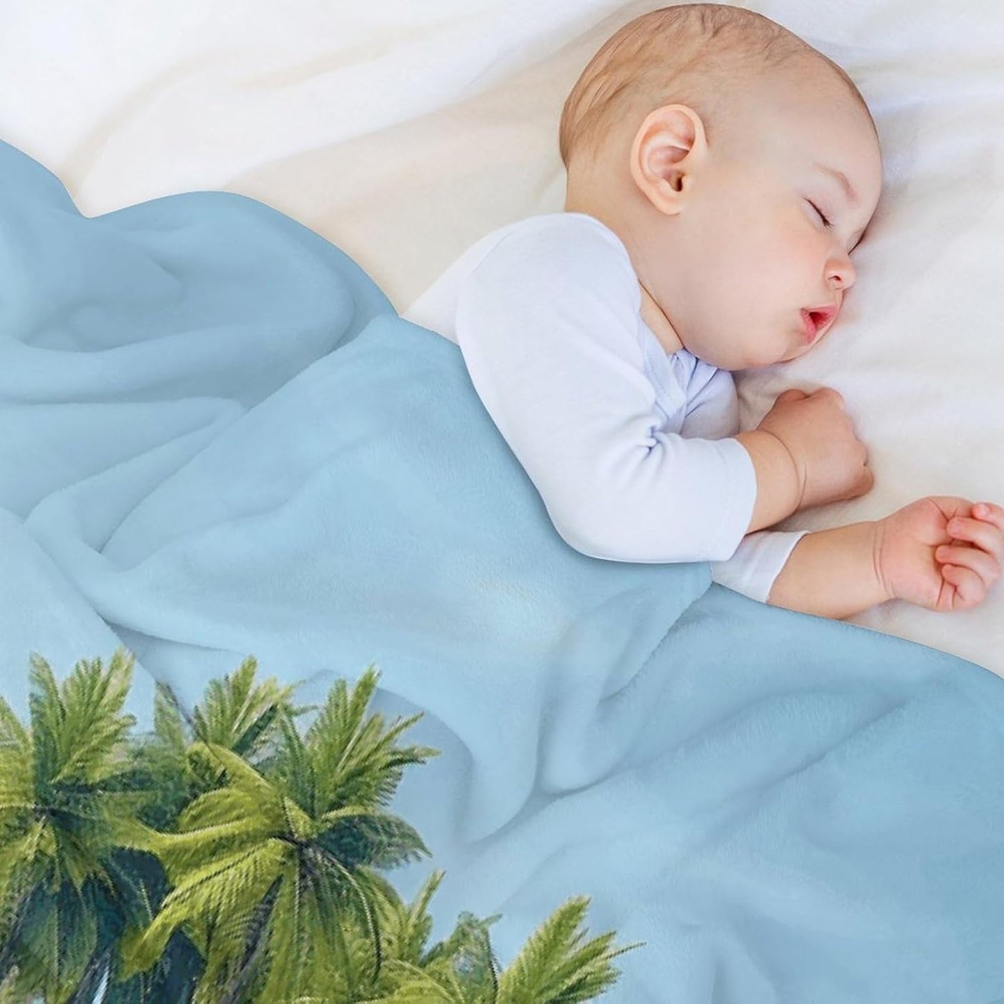 Ocean Island Throw Blanket for Couch Super Soft Warm Lightweight Throw Blankets Cozy Flannel Bed Blanket Cute Decorative Blankets for All Seasons Home Decor Gift 30"*40"（76 * 100cm）