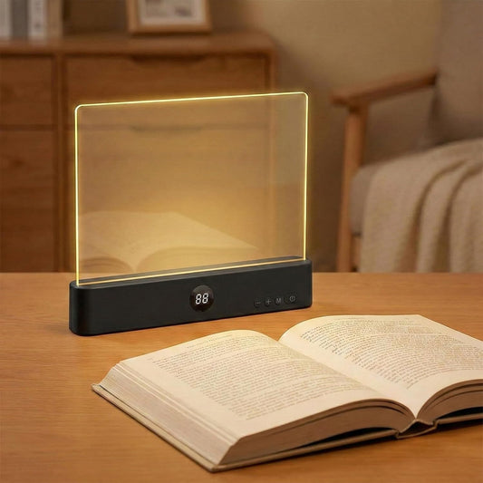 Book Light, Rechargeable Led Reading Light 3 Color Flat Book Lamp, Dimmable Panel Plate Lamp Book Full Page Light with Timer Stepless Gifts for Readers Women Men Reading in Bed at Night (Black)