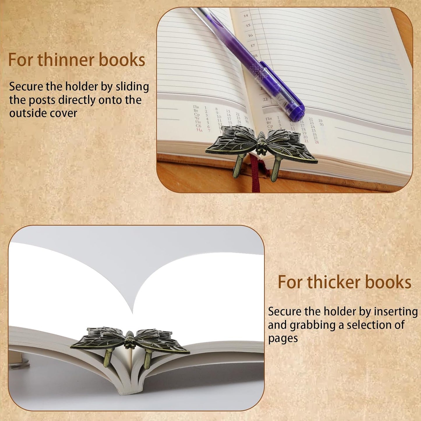 Book Page Holder Journal Clips Book Clip Vintage Book Clips Butterfly Book Clips to Hold Book Open Free Your Hands Metal Bookmark Clip Gifts for Book Lovers Readers Writers Butterfly Ornament