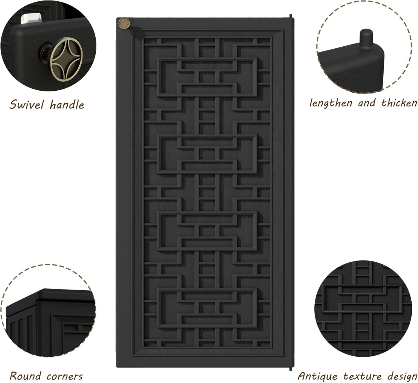 Outdoor Storage Cabinet Waterproof with Shelf,Resin Storage Sheds Outdoor Cabinets for tub Towels/Chemicals/Grill Items/Patio/Garden/Backyard, Size 34.3''L*15''W*36.2''H（Black）