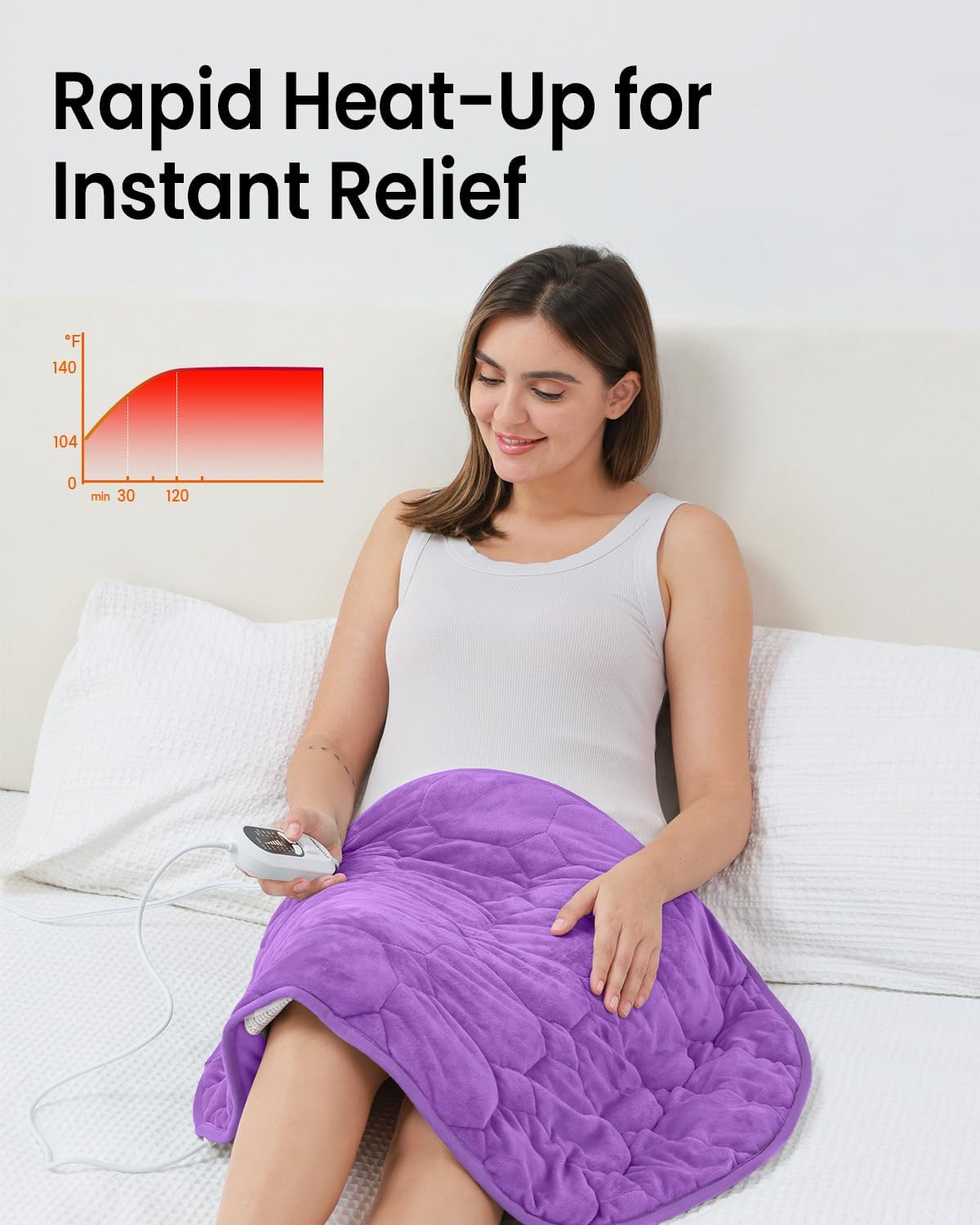 immtree Weighted Heating Pad for Deeper Pain Relief, 5lbs XXXL Size(29x24) with Fast Heat Technology, Heated Blankets for Adults, Relief for Back and Shoulder and Knee, Christmas Gifts for Women