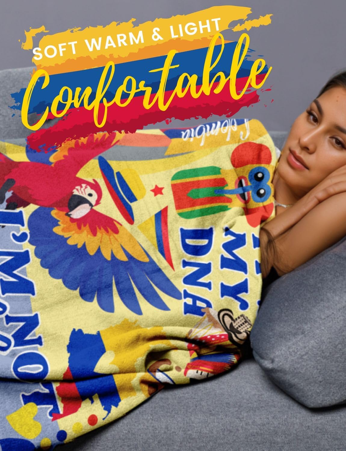 Colombian Gifts, Colombian Blanket for Women, Men, Coworkers, Besties, Wife, Throw Blanket 50x65 Inche - I'm Not Yelling