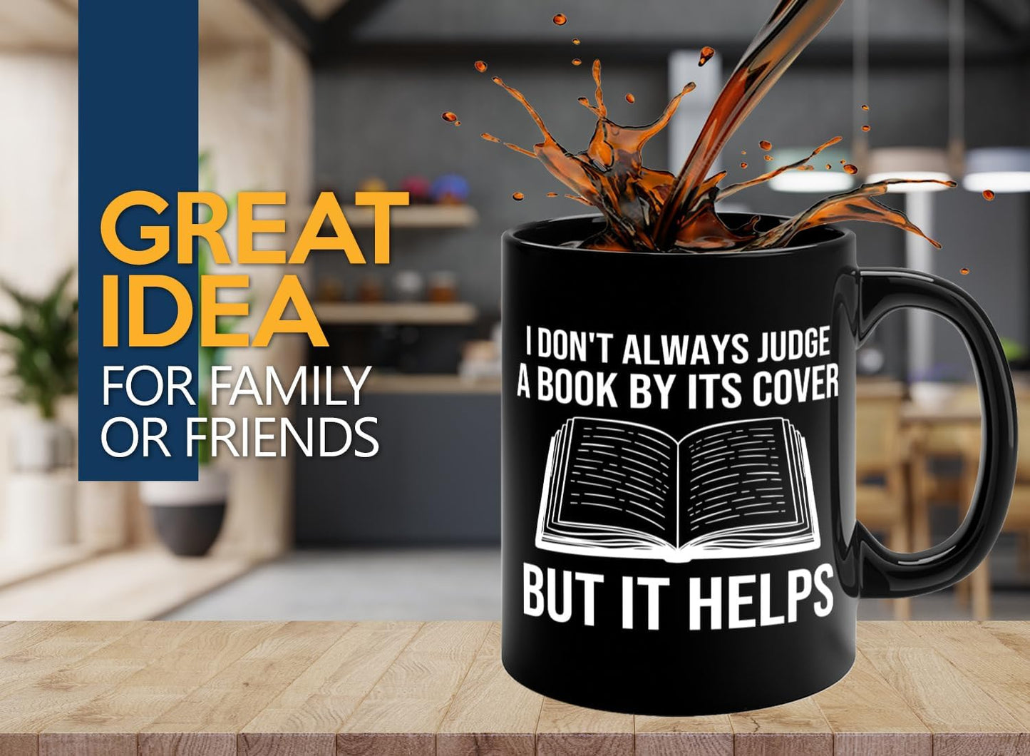 Book Lover Coffee Mug 11oz Black -I dont always - Bookworm Literature Library Book Lover Reader Booked Editor Intellectual Studious