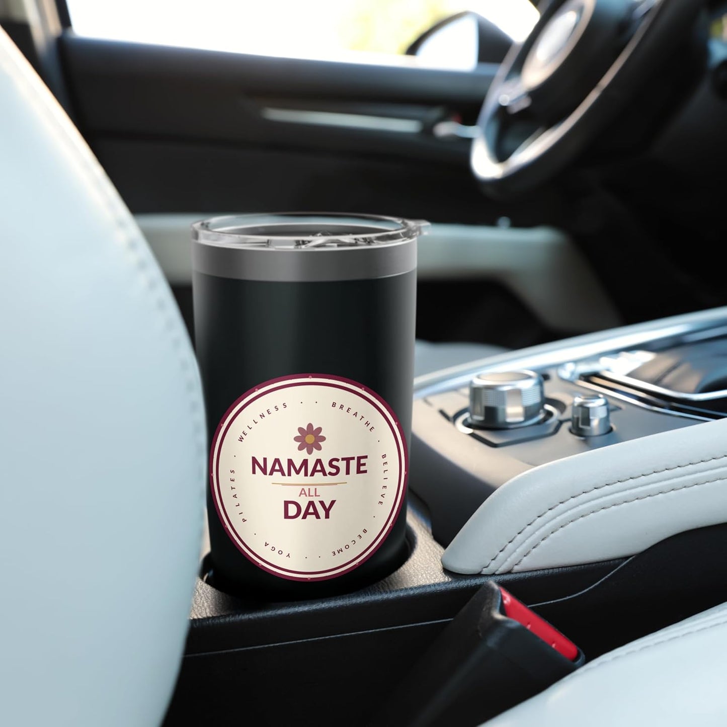 Namaste All Day - Vintage Yoga Badge Gift Stainless Steel Insulated Tumbler
