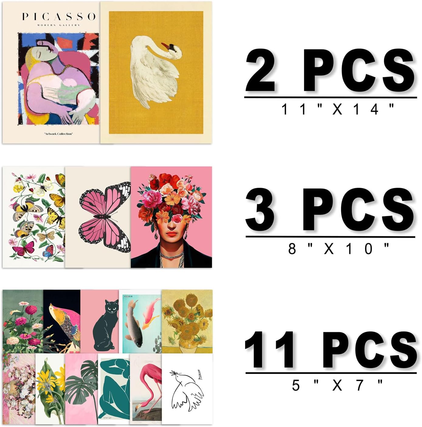 16 PCS Eclectic Wall Art Decor, Modern Maximalist Wall Prints for Bedroom, Posters for Room Aesthetic, Wall Collage Kit Pictures for Living Room, Colorful Dorm Gallery Home Decor
