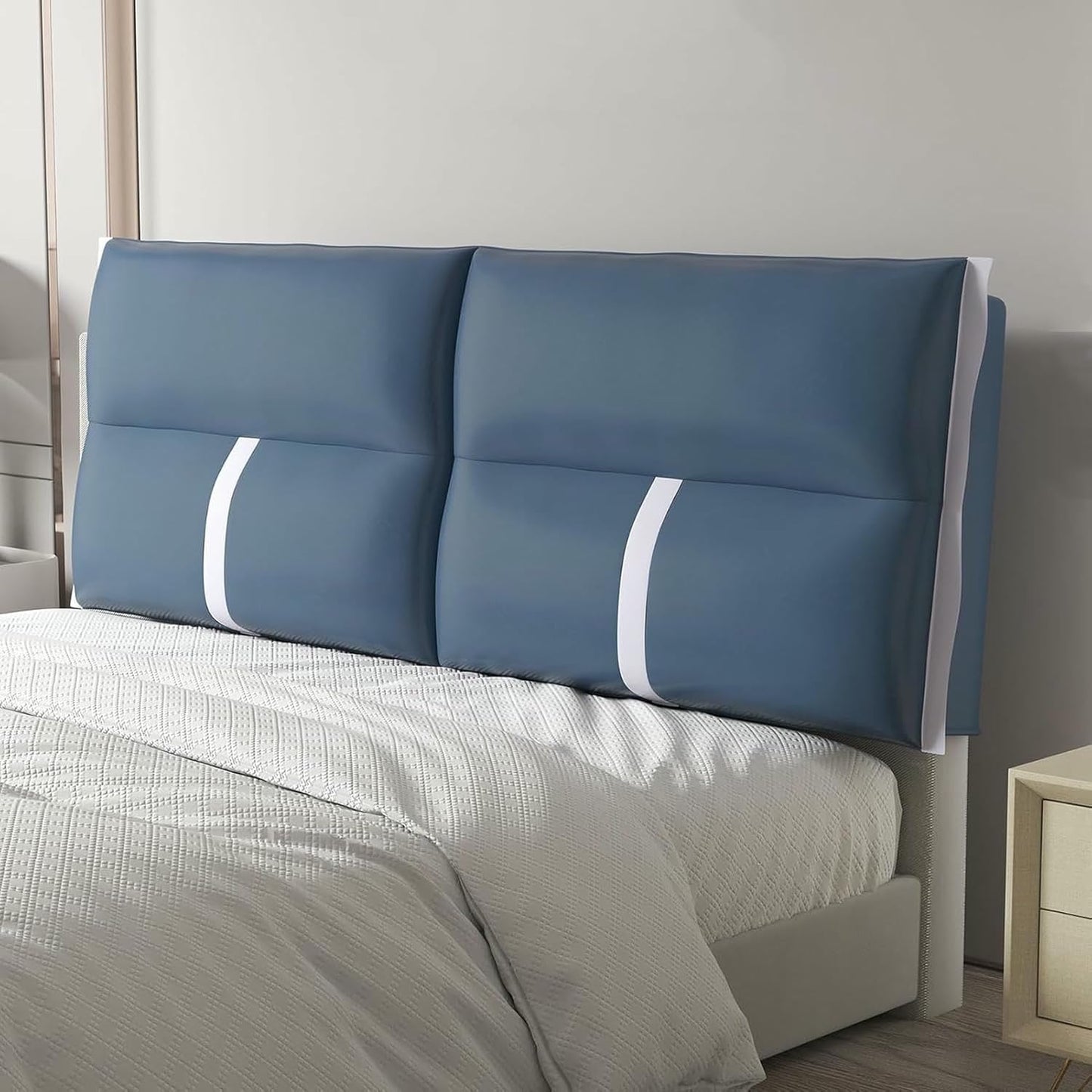 Navy,Paste/79x23x4In,Bedside Cushion Large Bed Backrest Headboard Pillow Lumbar Support Upholstered Reading Pillow Removable Daybed Bunk Bed Bolster Removable Cover