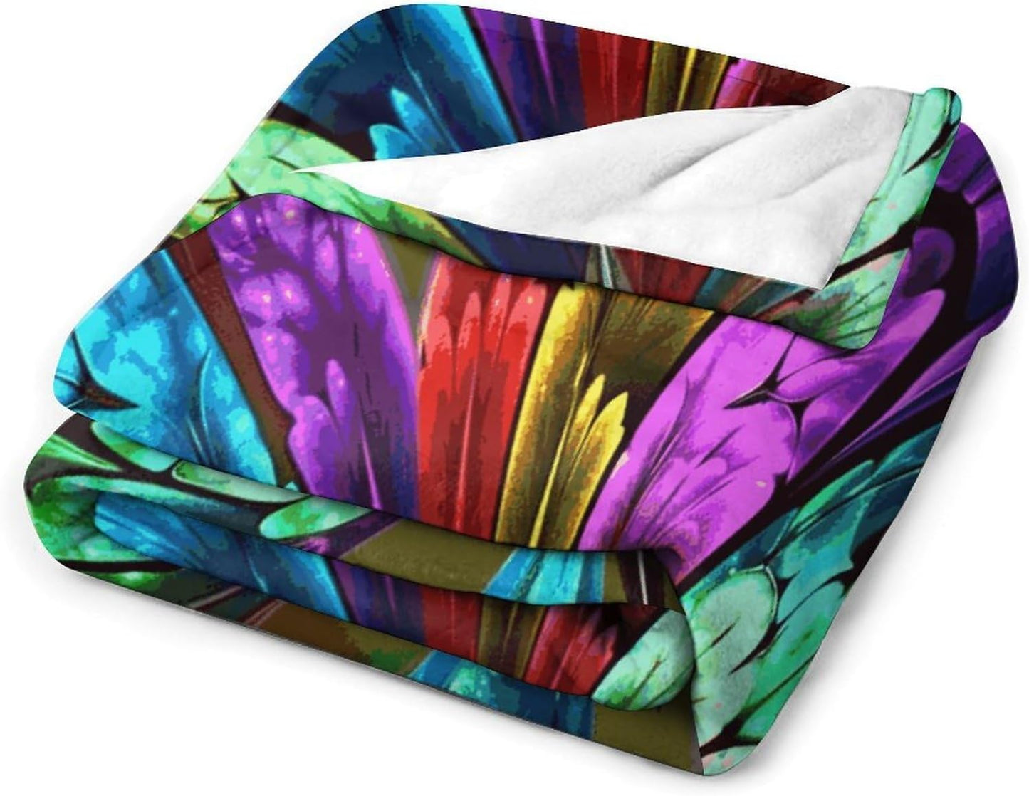 Rainbow Butterfly Blanket Super Soft Lightweight Throw Blanket Cute Cozy Warm Bed Blanket Decorative Fuzzy Blanket All-Season Home Decor Gift for Sofa Couch Living Room 50"*60"（130 * 150cm）