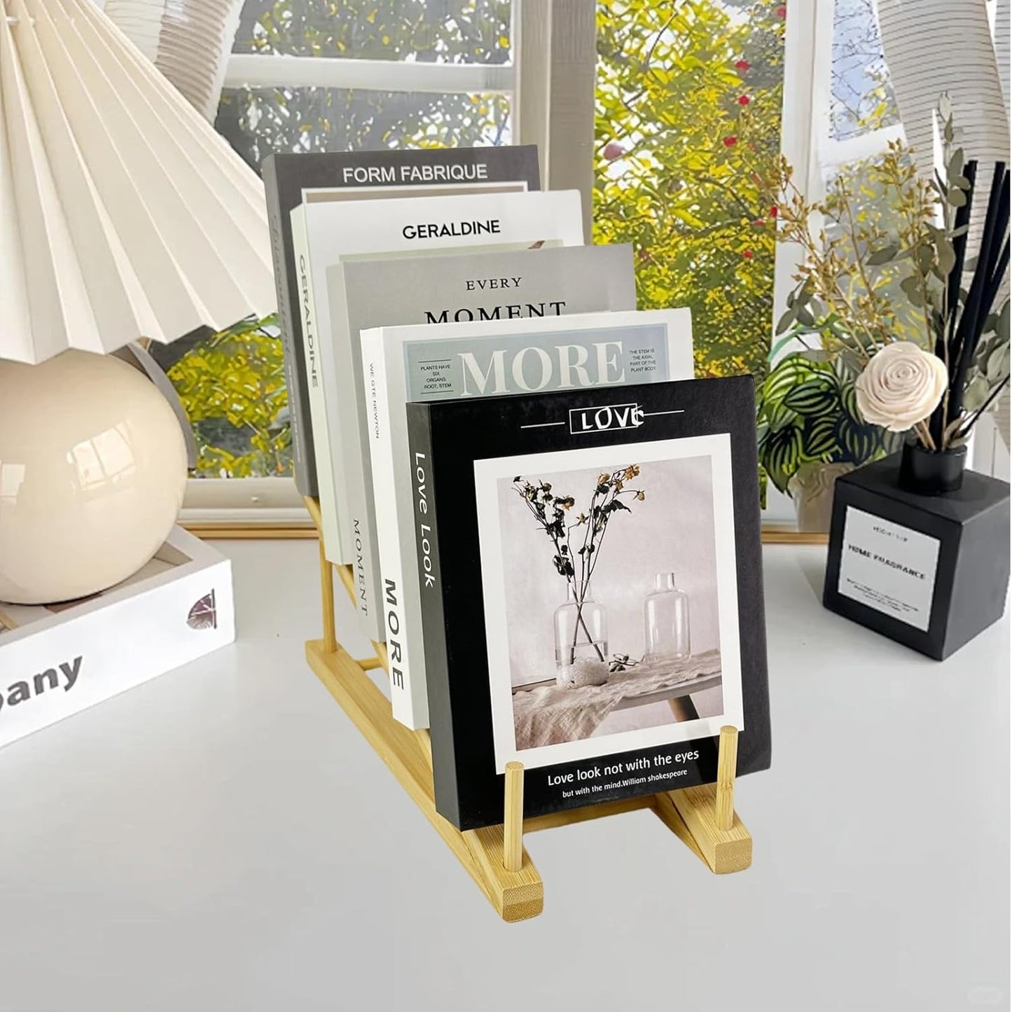 3 Pcs Wood Book Stand for Display, Tabletop Book Display Puzzle Rack Easel Holder for Vendors, 5-Tier Portable Kids Bookshelf Counter Retail Display for Magazine Art Print