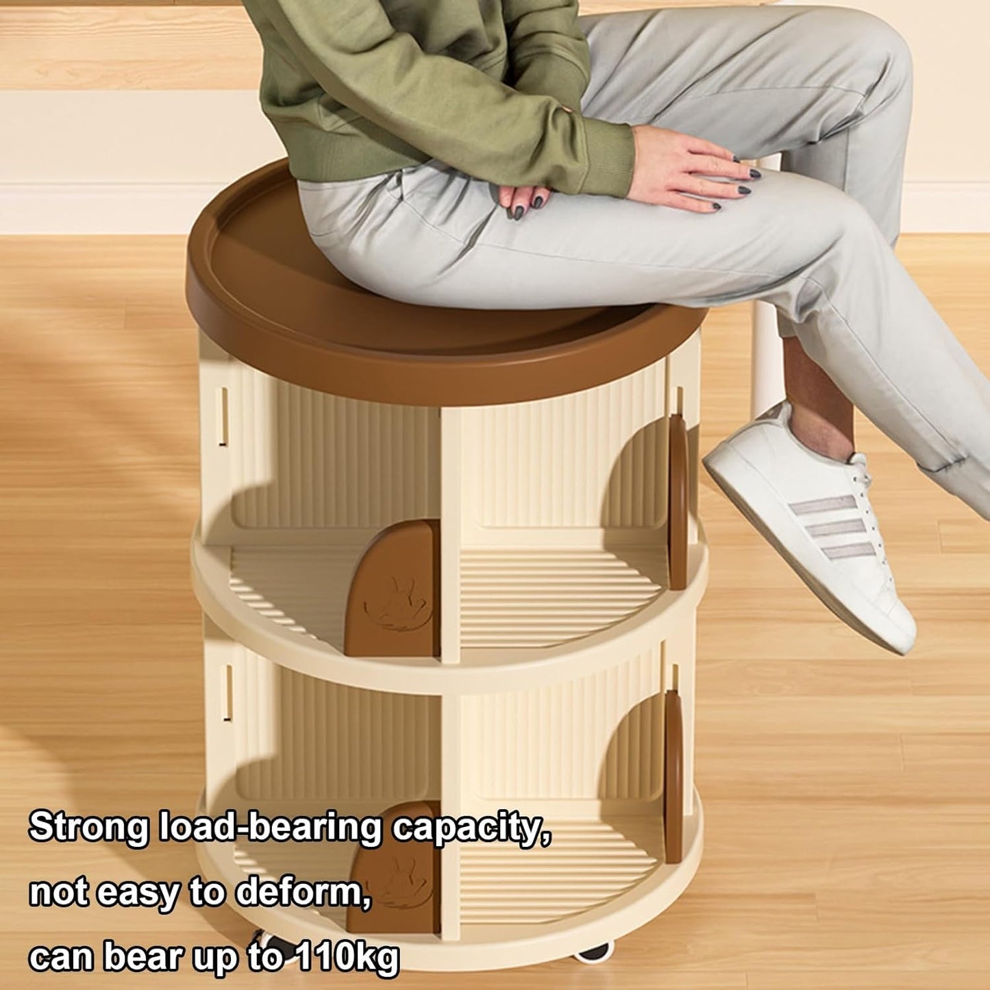 360° Rotating Bookshelf for Kids - Swivel Bookcase Tower with Wheels, Ideal for Living Room, Office, or Study Room - Small Corner Bookshelf in Green