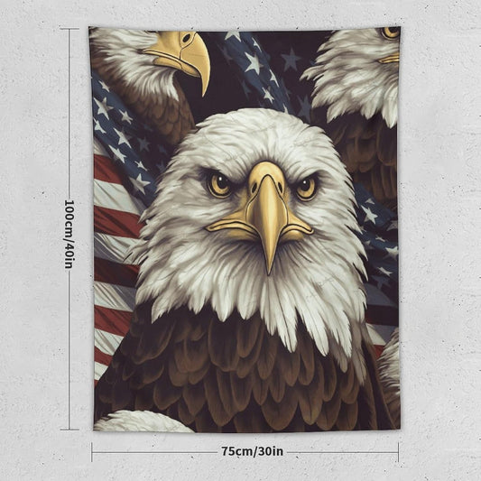 FodPand Bald Eagle Tapestry Anti-fading Wall Tapestry with Installation Kit Backdrop Banner Multipurpose Aesthetic Tapestries Boho Wall Art Hanging Decorative Blanket 30"x40"