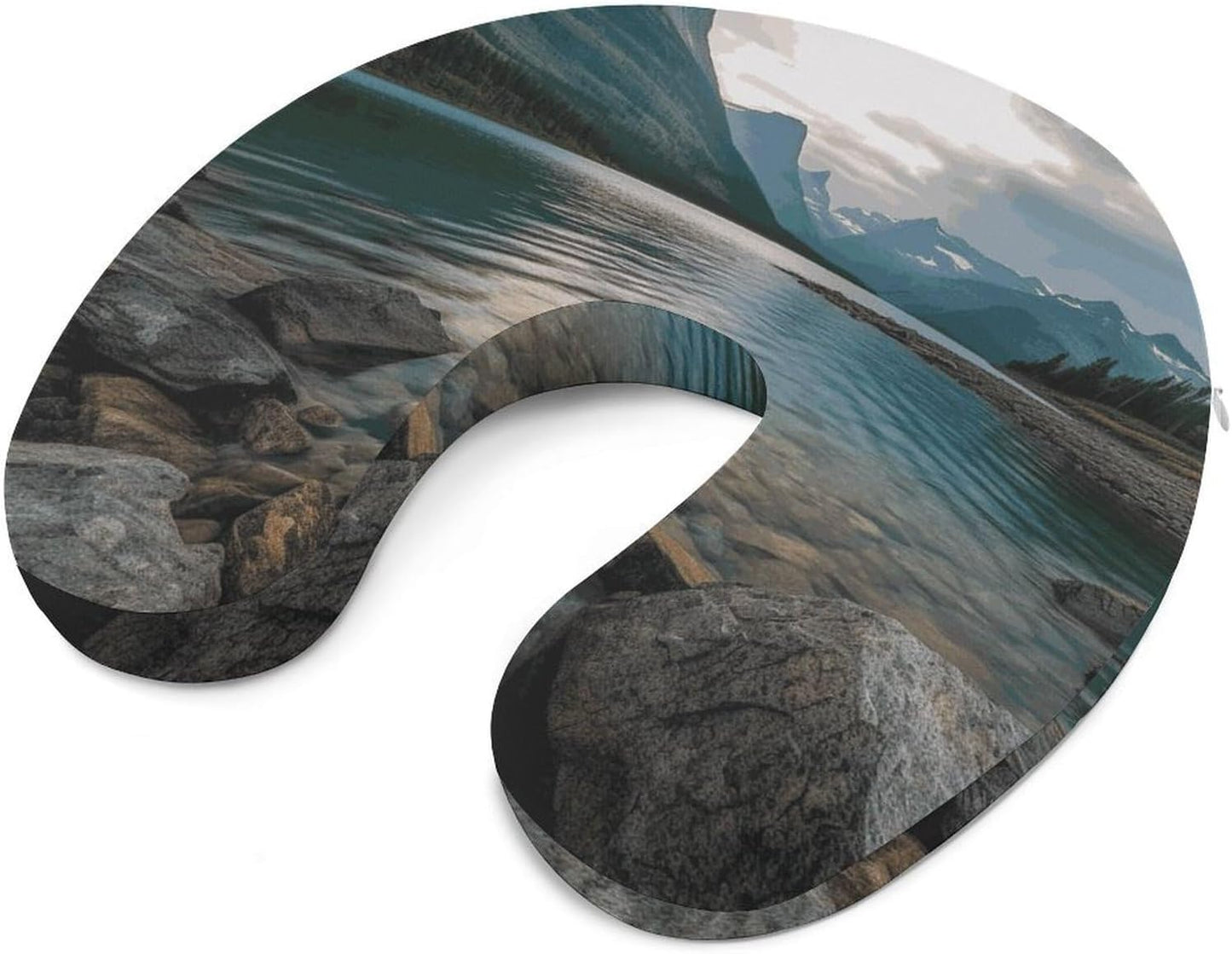 Glacier National Park Neck Pillow Memory Foam U Shaped Pillows Portable Pillows for Shoulder Travel Head Support Pillow with Concealed Zipper for Airplane Car Home Office