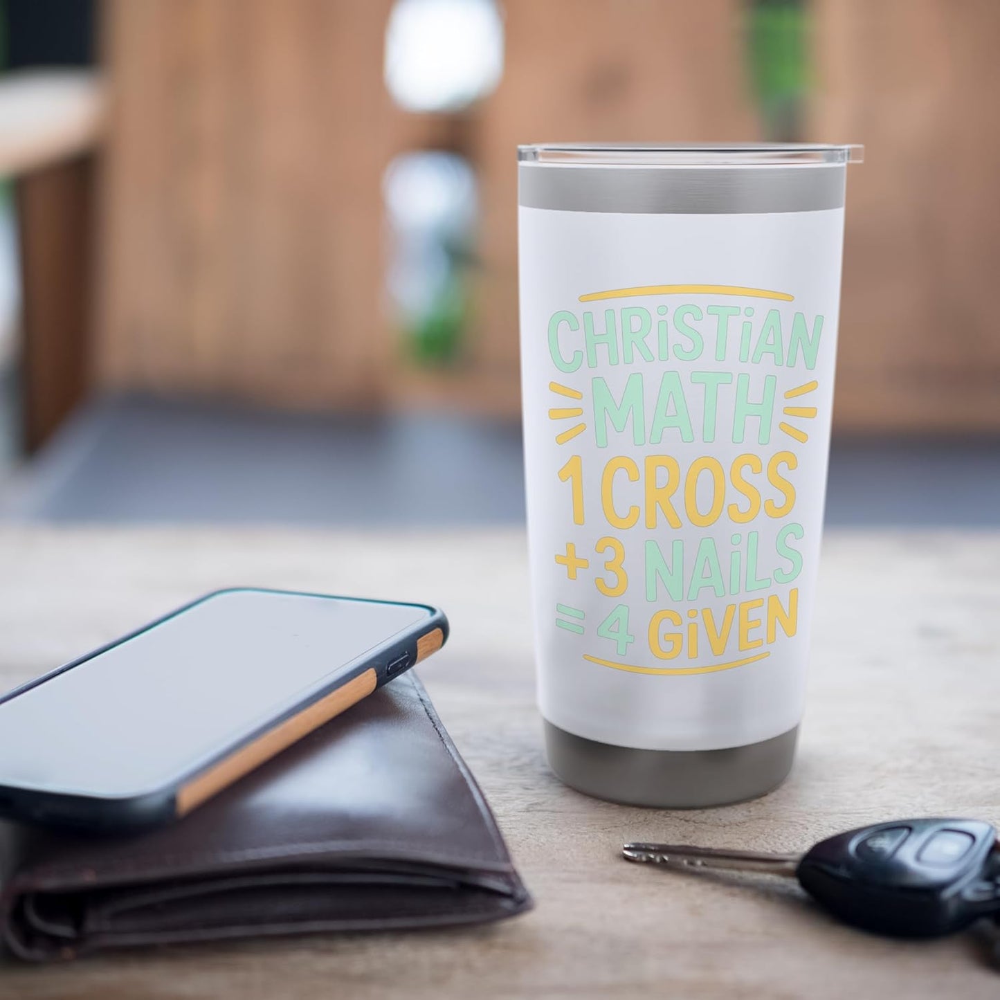 Christian Math One Cross Three Nails Four Given Stainless Steel Insulated Tumbler
