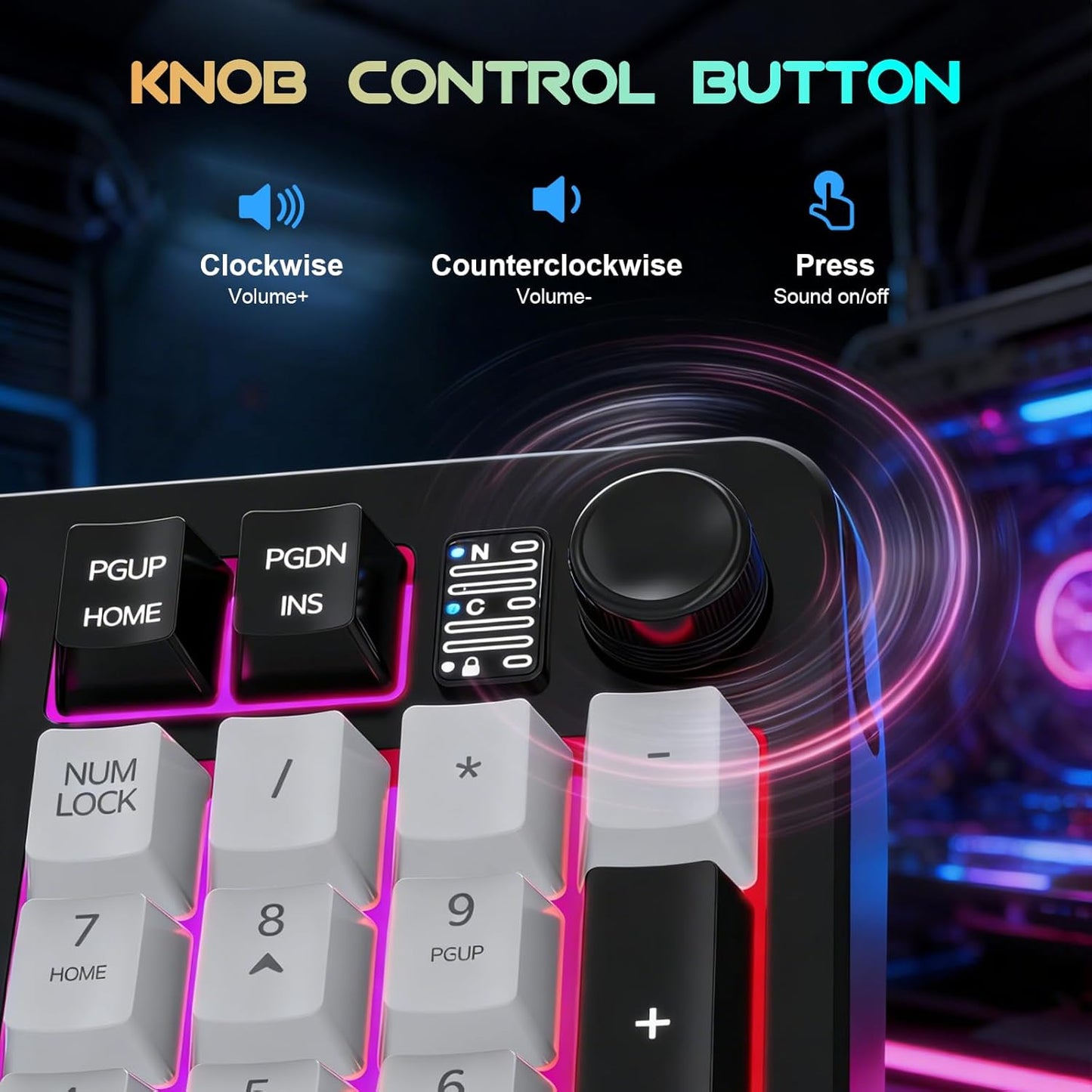 NPET Wired Keyboard and Mouse Combo, 98 Keys Mechanical Feel Quiet Membrane Keyboard with Knob, Double-Shot Keycaps, Spill-Resistant, 26-Key Rollover, RGB Backlight for PC/Mac Gamers