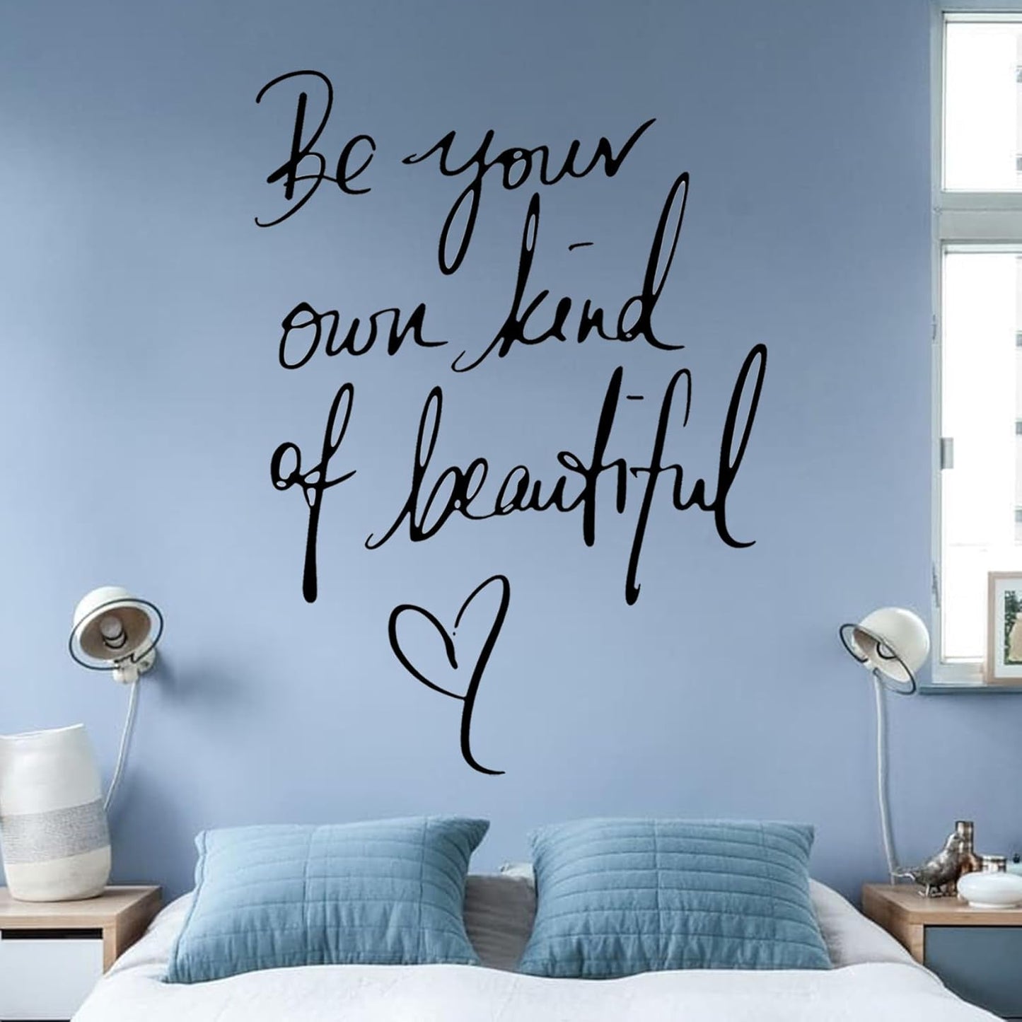 Wall Stickers Inspirational Quote Be Your Own Kind of Beautiful Motivational Saying Art Lettering Vinyl Decal Home Decor Wallpaper for Girls Bedroom Living Room Office Home Background Decoration