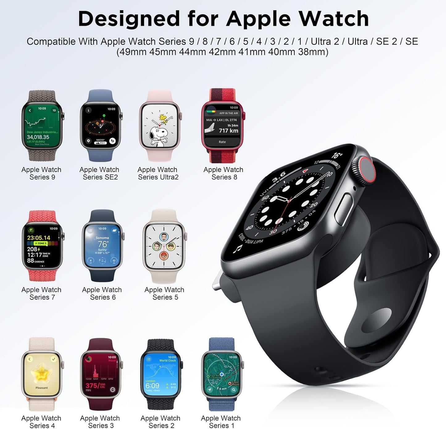 2025 Upgrade for Apple Watch Charger,Magnetic Portable iWatch Charger USB C&USB A Fast Wireless Charging Travel Battery Charger for iWatch Ultra2/Ultra/SE/SE2 Series 10/9/8/7/6/5/4/3/2/1