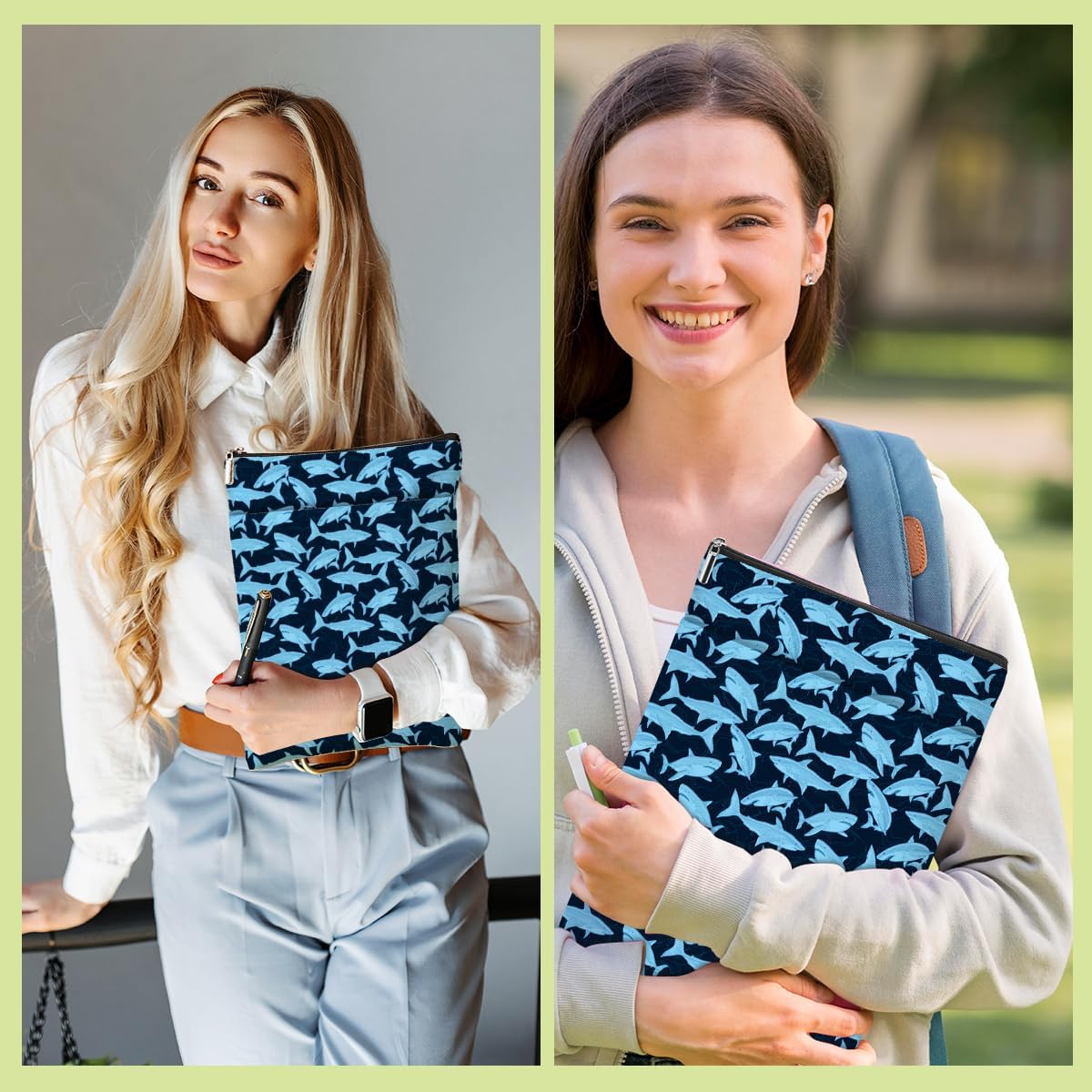 Shark Book Sleeve Book Cover Cute Shark Gifts for Women Friendship Bookish Gifts Books Protector Pouch for Teen Girls Sister Bestie BFF Christmas Birthday Graduation Book Club Gift