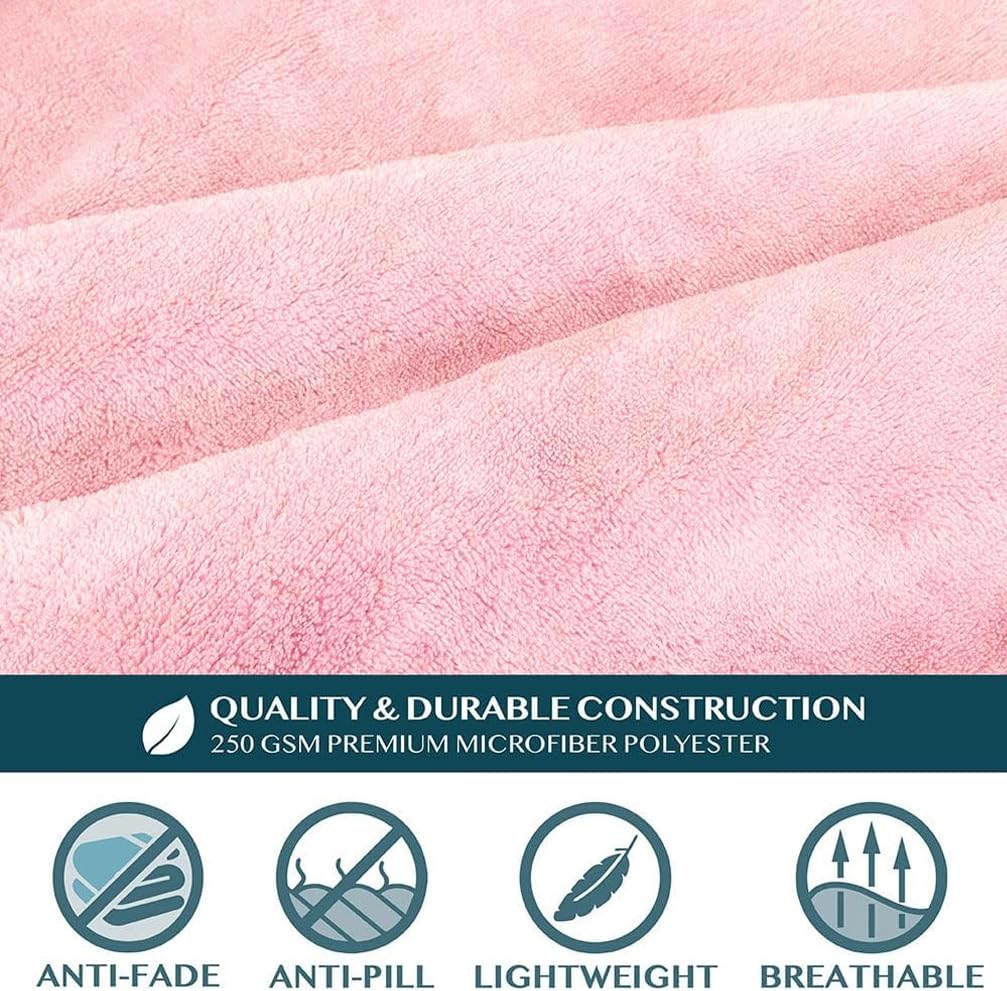 PAVILIA Fleece Blanket with Sleeves for Women Men Adults, Wearable Blanket Warm Soft Plush, Snuggle Pocket Sleeved TV Throw Wrap, Cozy White Elephant Gifts Ideas for Mom Wife, Light Pink